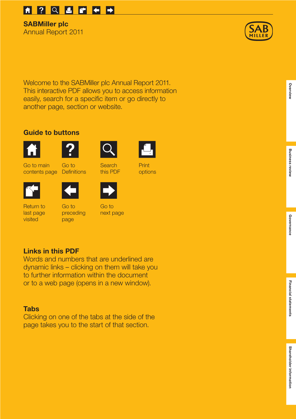 Sabmiller Plc Annual Report 2011 Welcome To