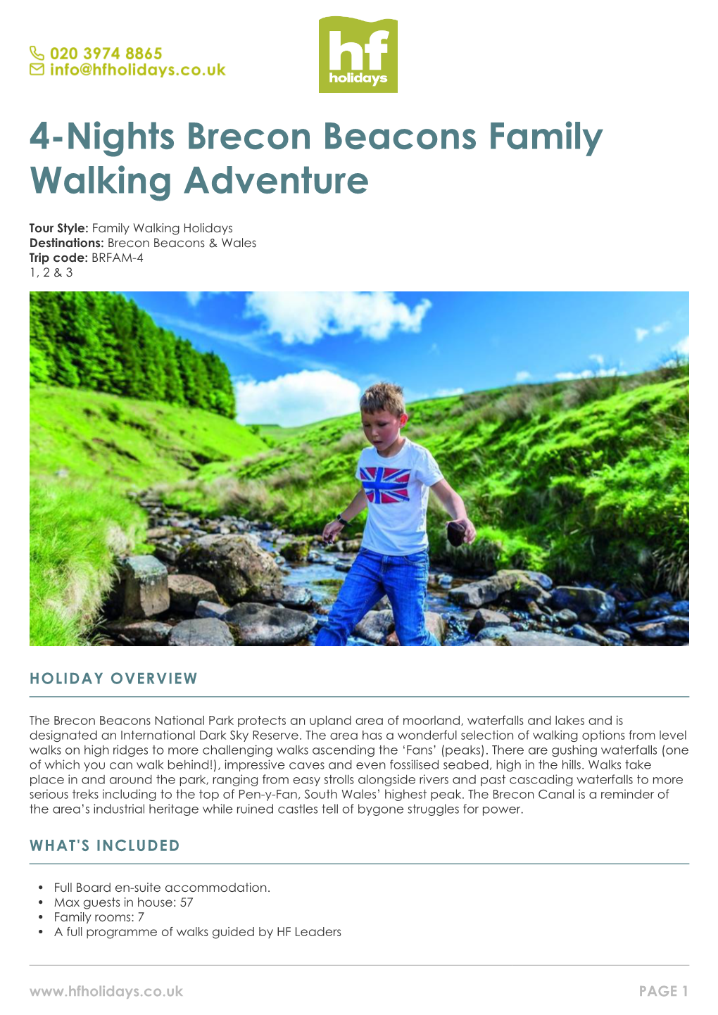 4-Nights Brecon Beacons Family Walking Adventure