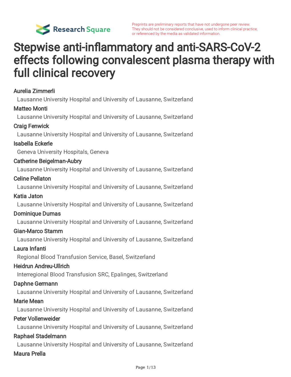 Stepwise Anti-In Ammatory and Anti-SARS-Cov-2 Effects Following