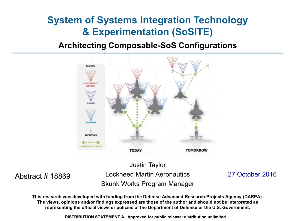 System of Systems Integration Technology & Experimentation