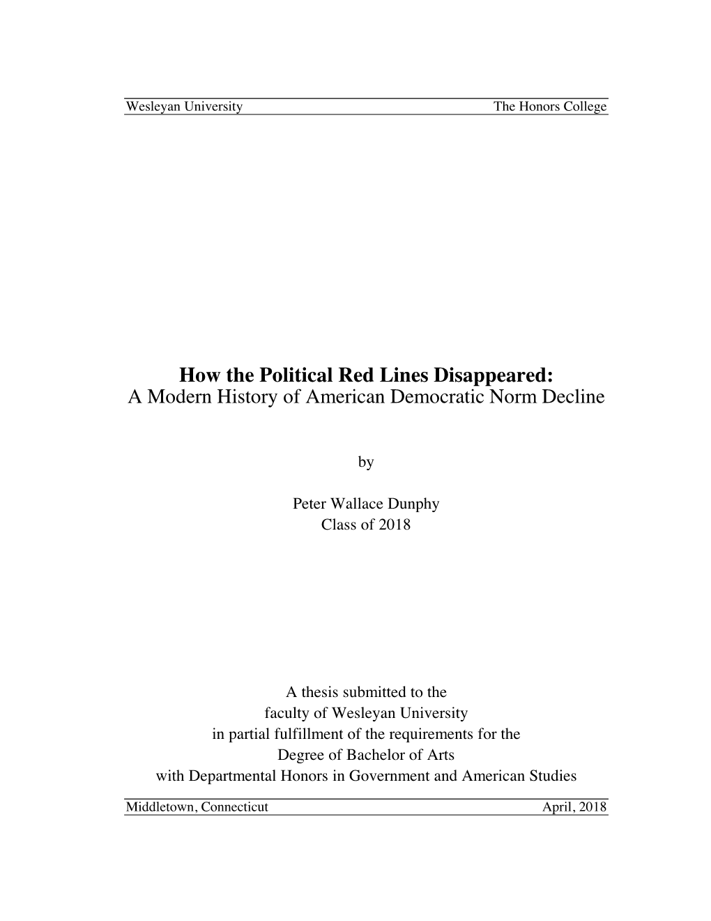 How the Political Red Lines Disappeared: a Modern History of American Democratic Norm Decline