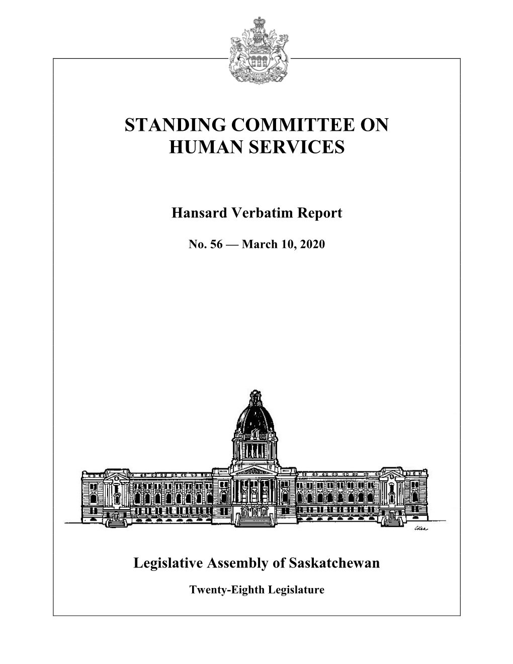 March 10, 2020 Human Services Committee 973 There’S Not That Many Names on It: Gavin Cranmer-Sargison, Have No Issues