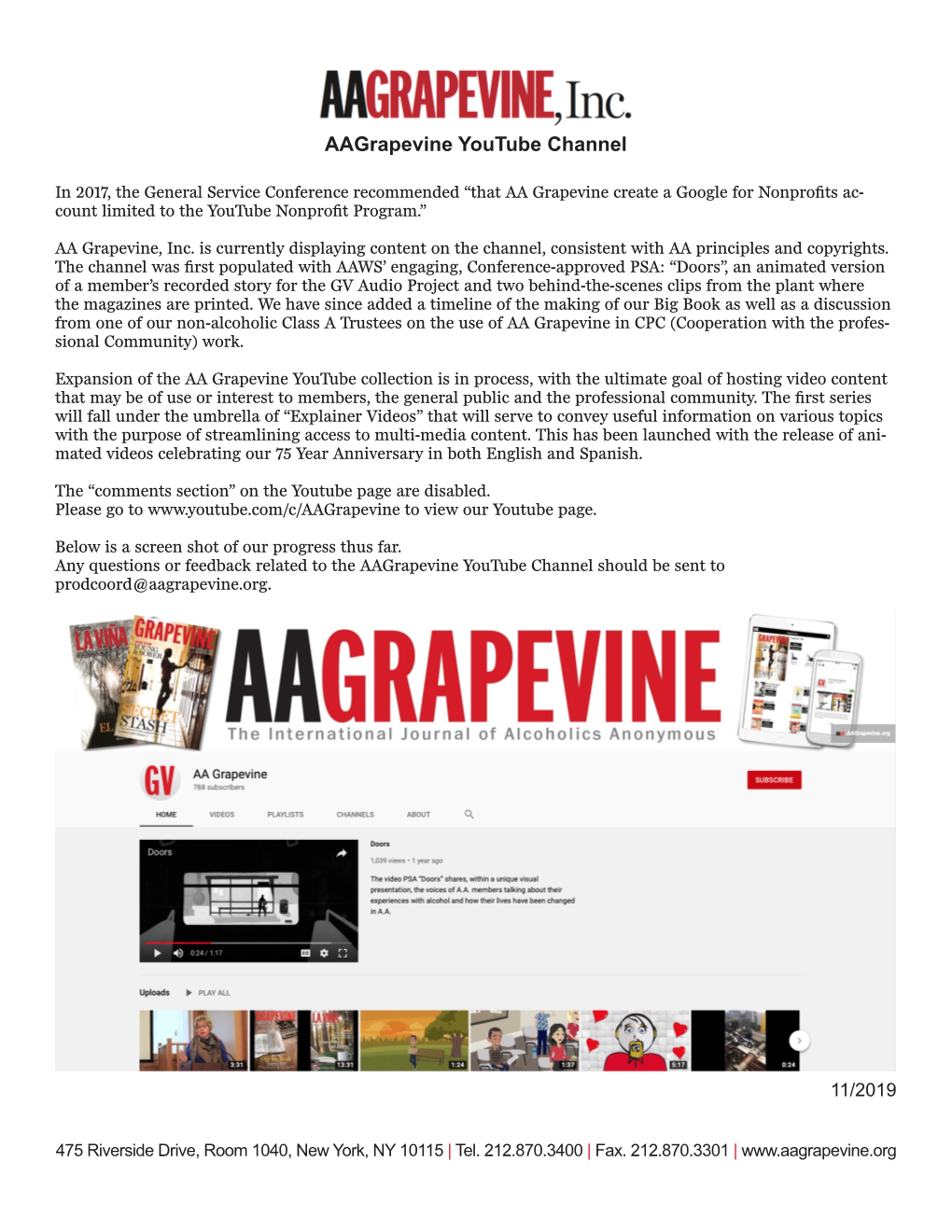 Aagrapevine Youtube Channel