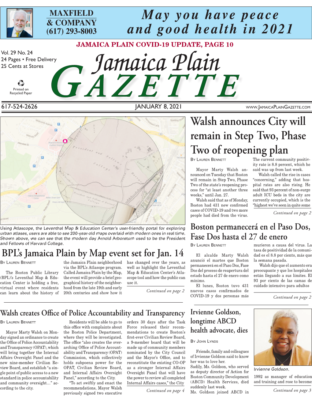 Jamaica Plain Gazette • JANUARY 8, 2021