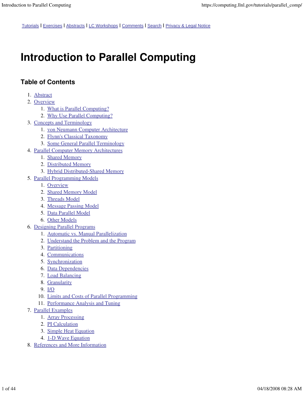 Introduction to Parallel Computing