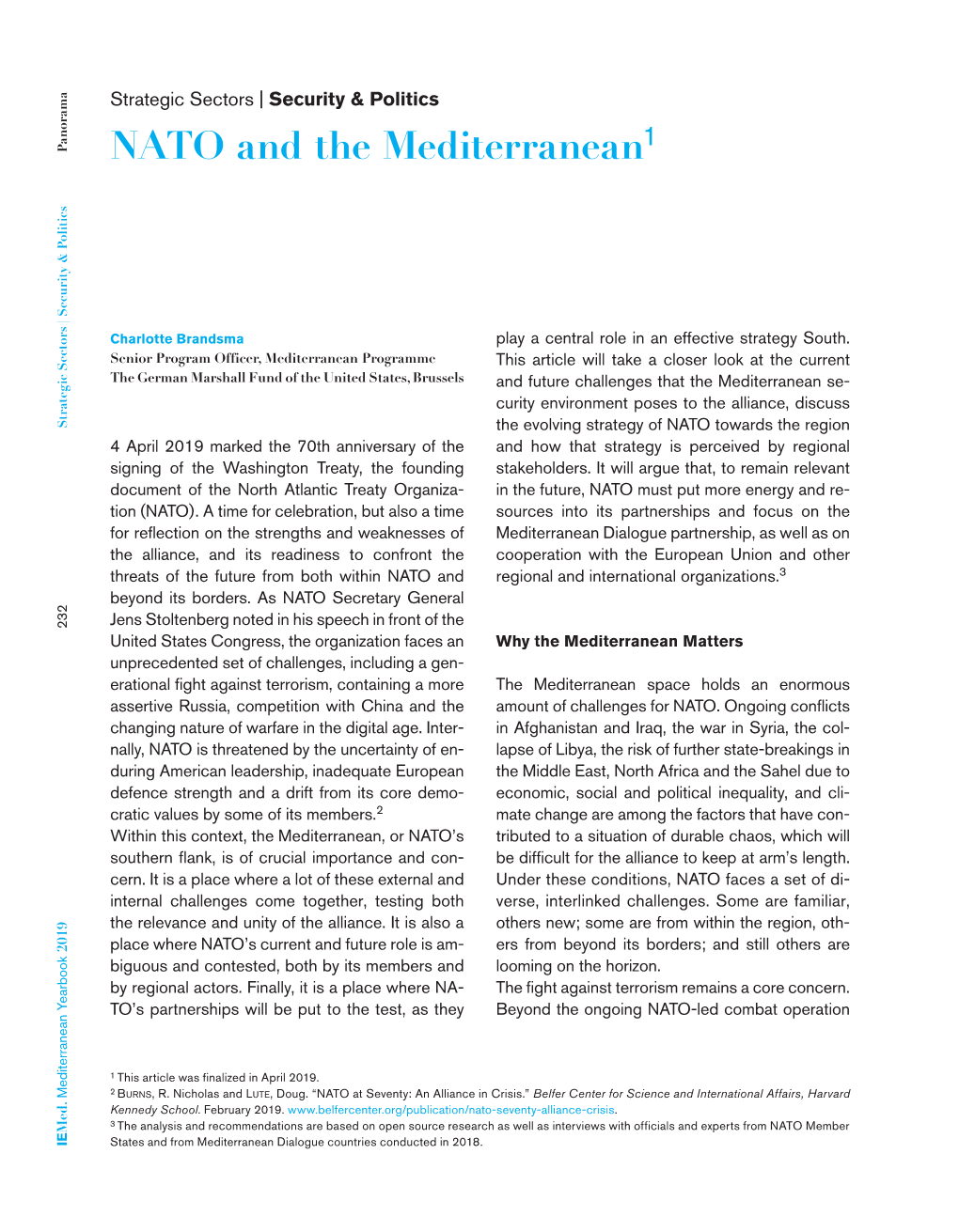 NATO and the Mediterranean1