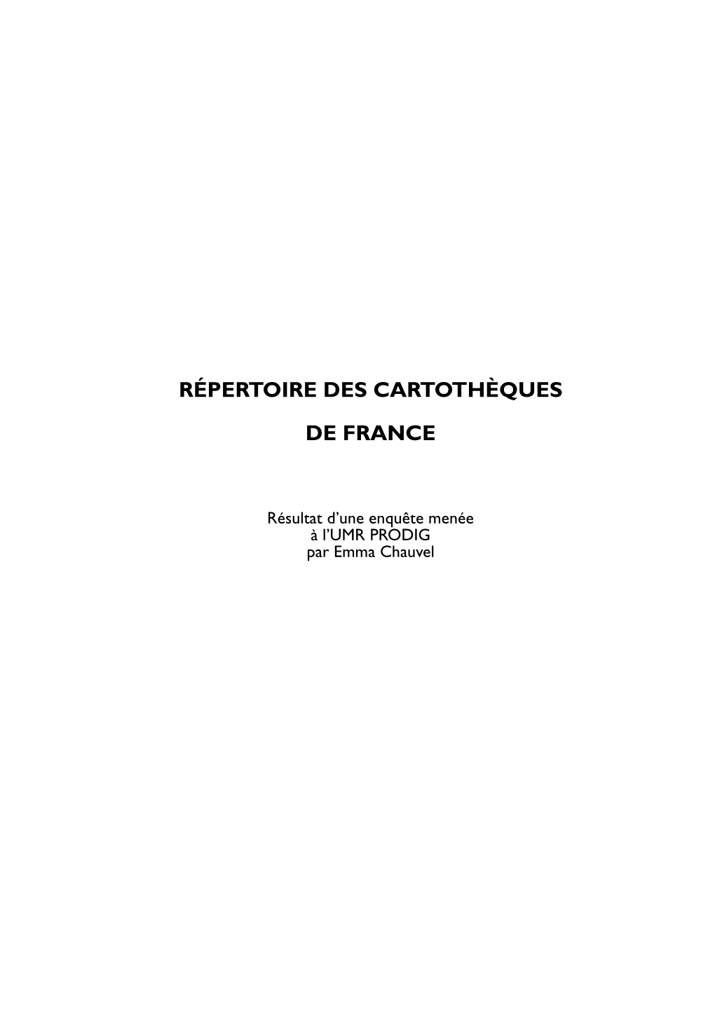 Répertoire Des Cartothèques De France