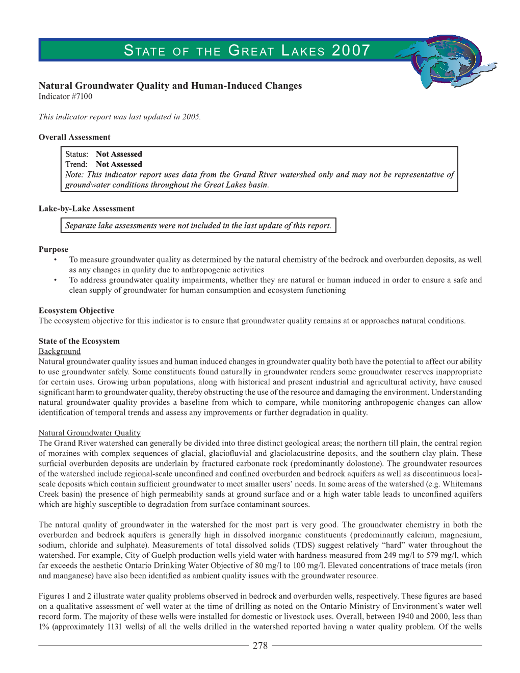 Natural Groundwater Quality and Human-Induced Changes Indicator #7100