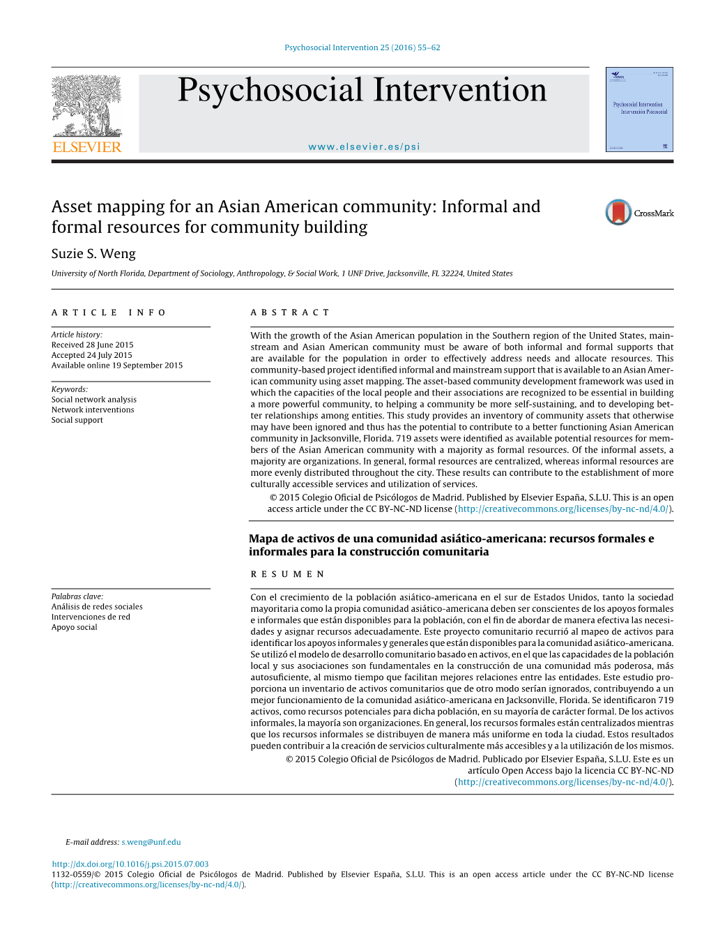 Asset Mapping for an Asian American Community: Informal And