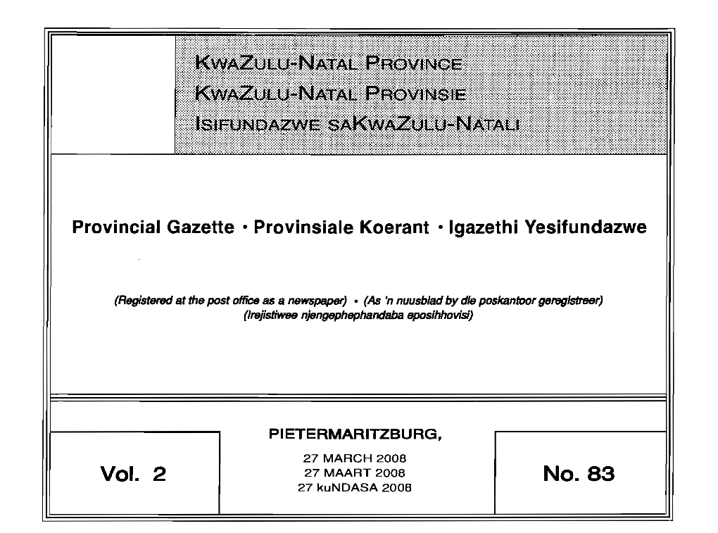 Kwazulu-Natal Provincial Gazette Vol 2 No