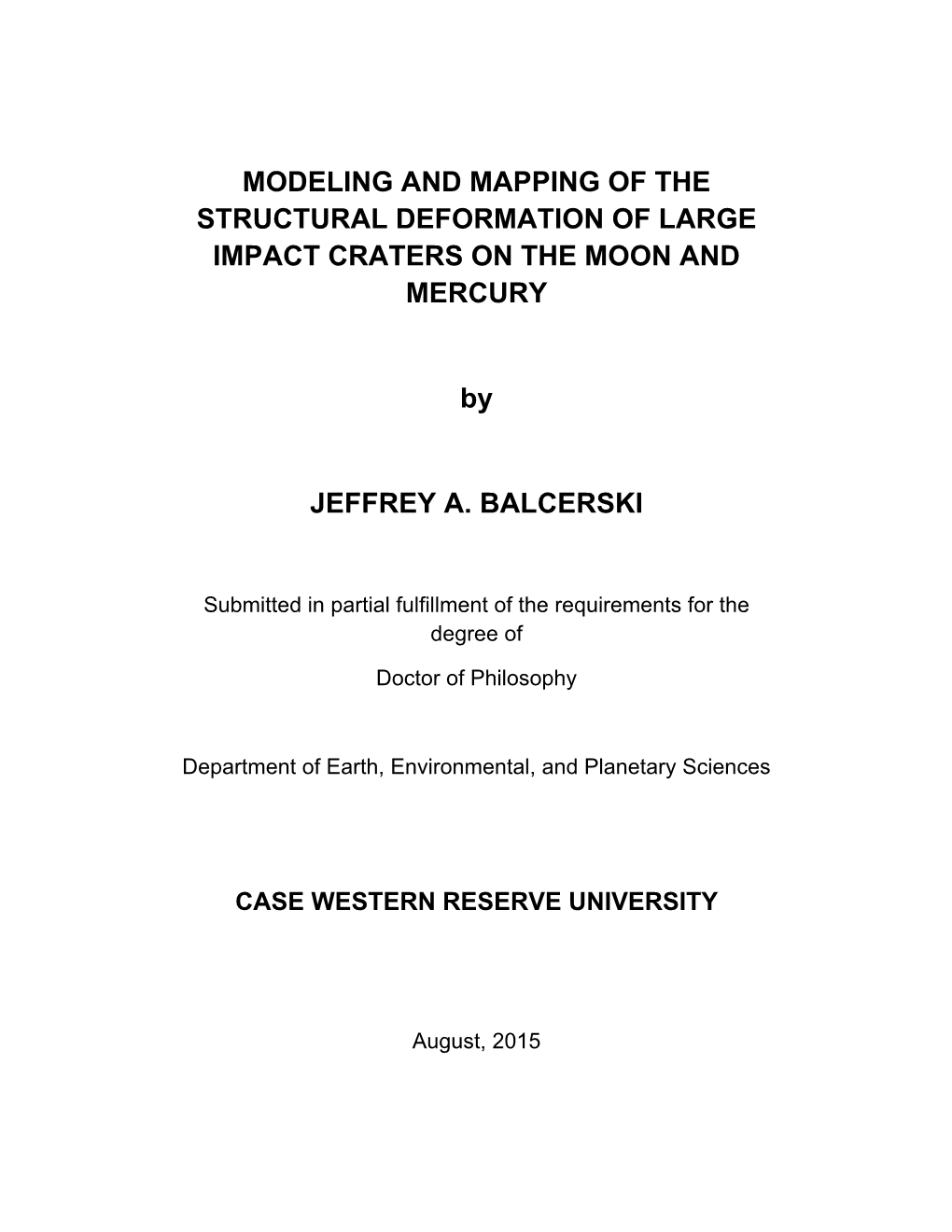 Modeling and Mapping of the Structural Deformation of Large Impact Craters on the Moon and Mercury