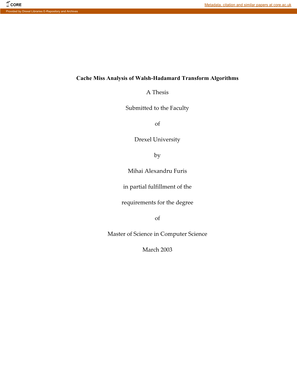 Performance Analysis of Cache Memory