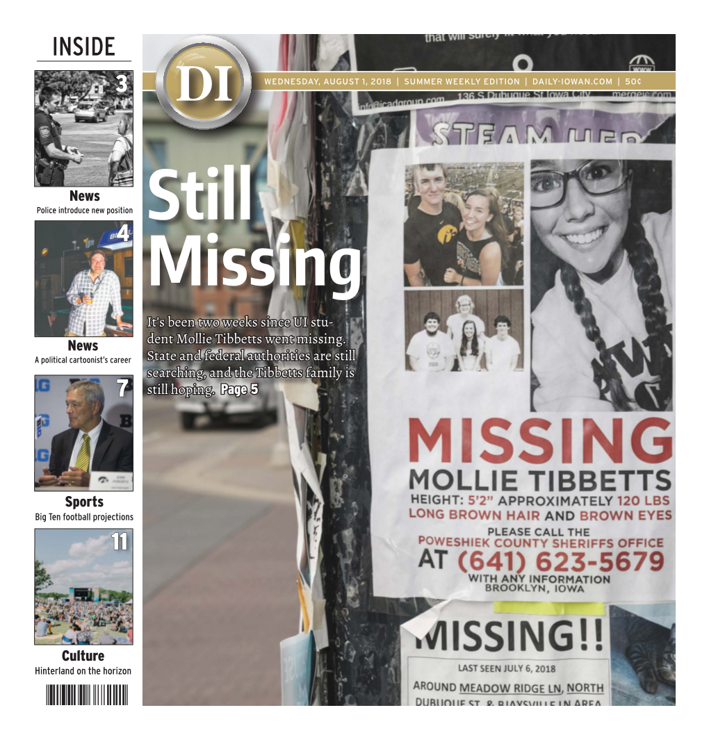 Inside 3 Wednesday, August 1, 2018 | Summer Weekly Edition | Daily-Iowan.Com | 50¢