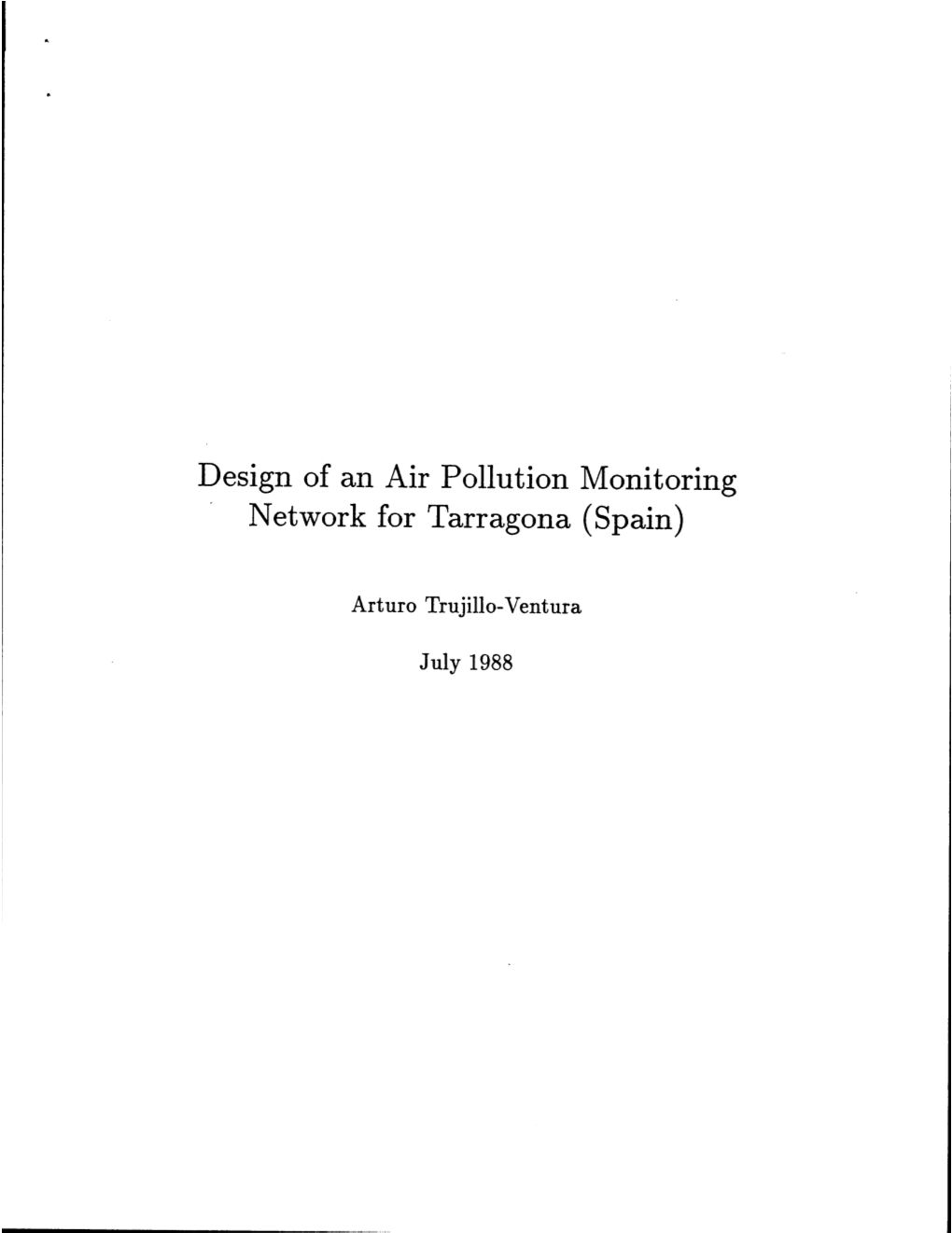 Design of an Air Pollution Monitoring Network for Tarragona (Spain)