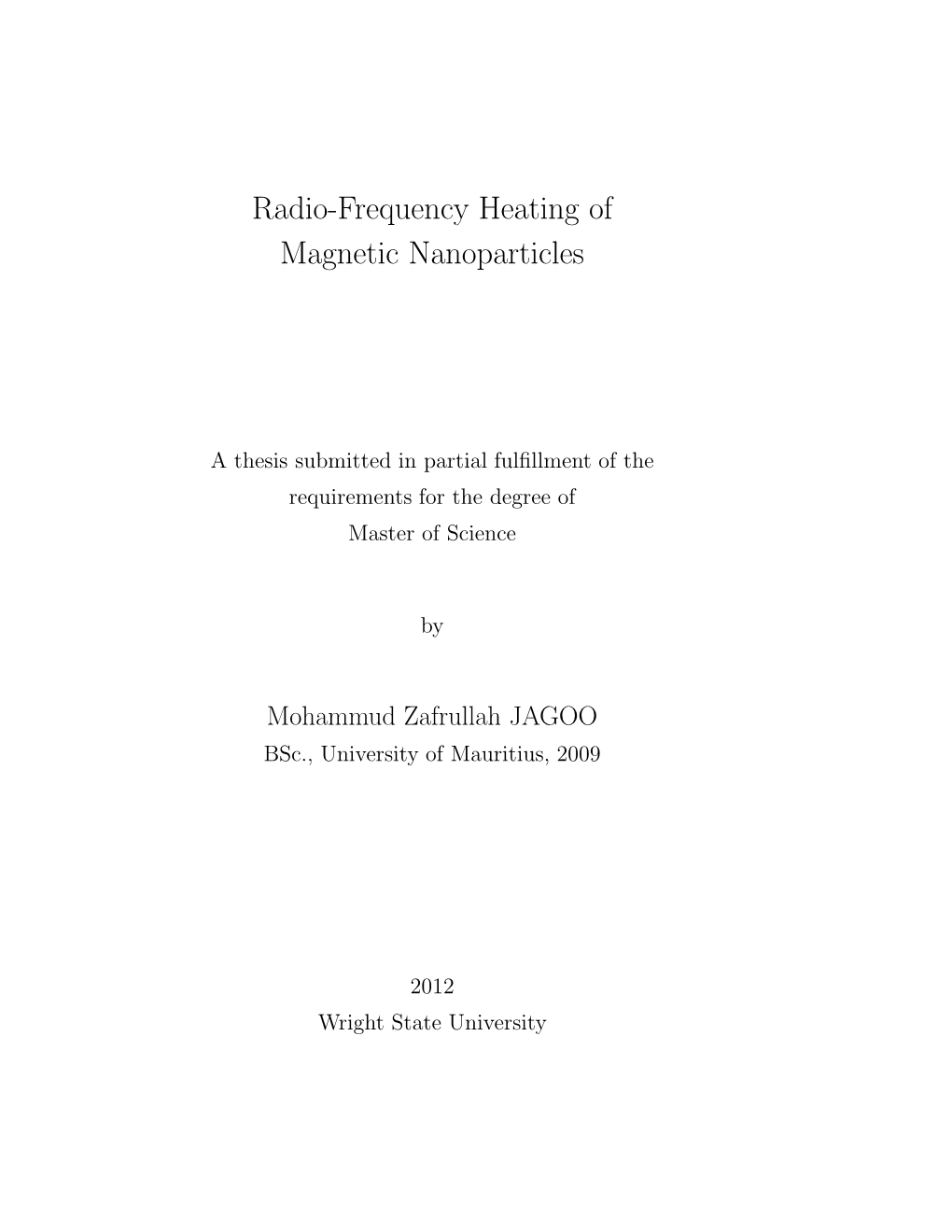 Radio-Frequency Heating of Magnetic Nanoparticles