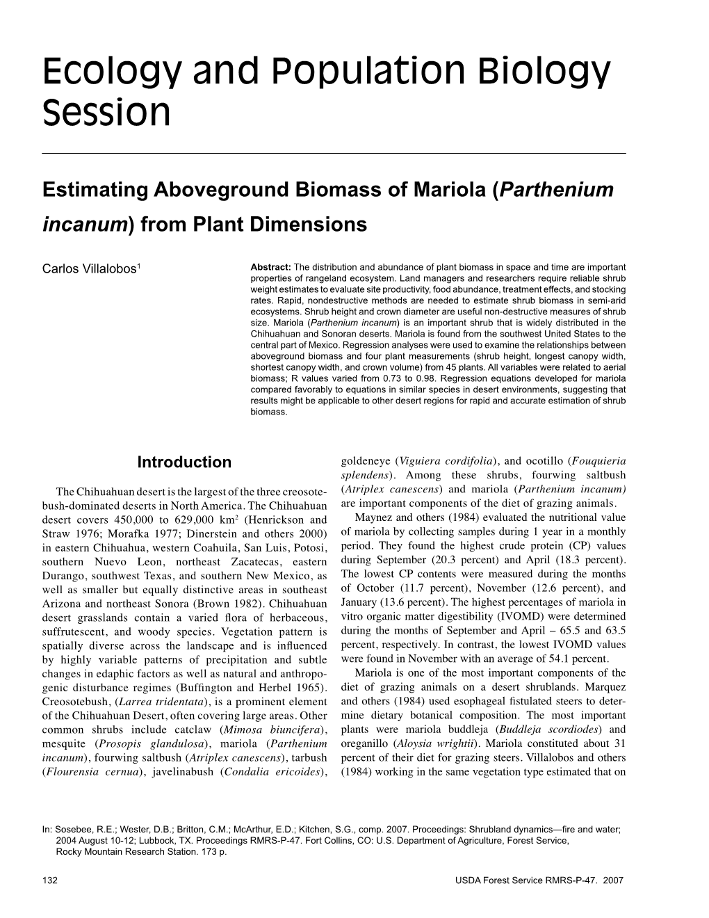 Proceedings: Shrubland Dynamics -- Fire and Water