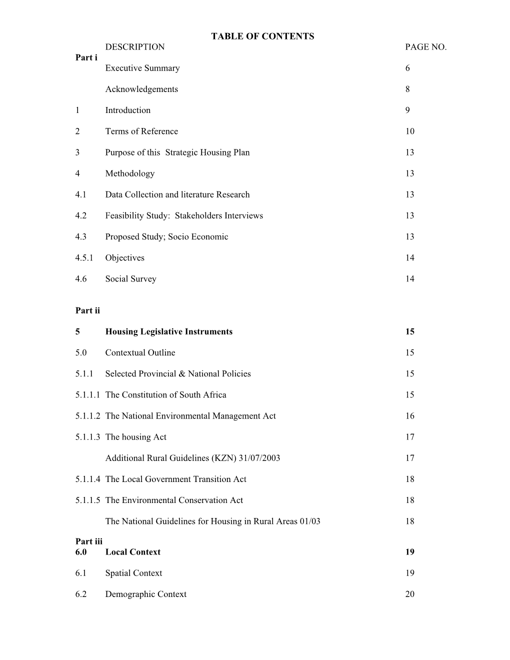 Nqutu Municipal Housing Sector Plan