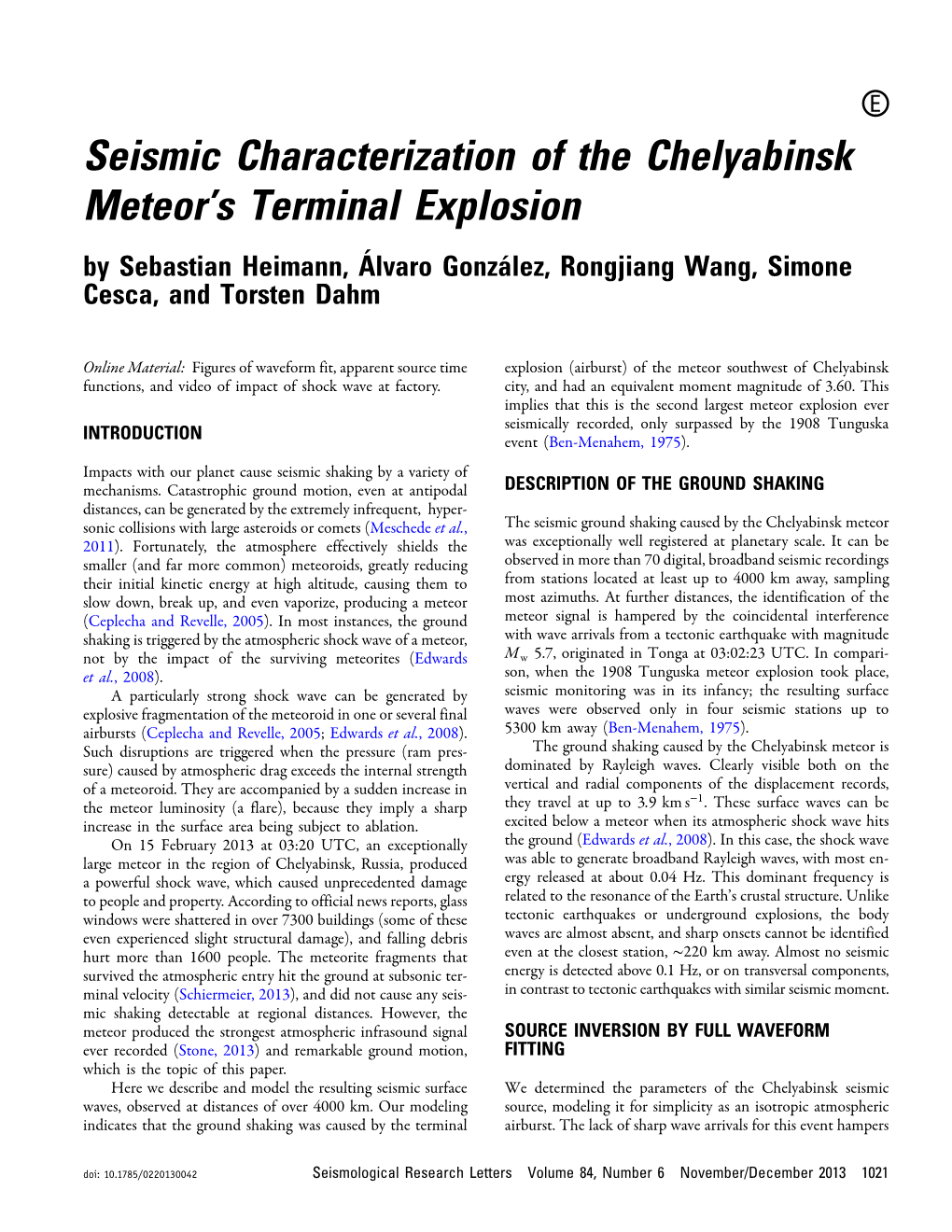 Seismic Characterization of the Chelyabinsk Meteords Terminal