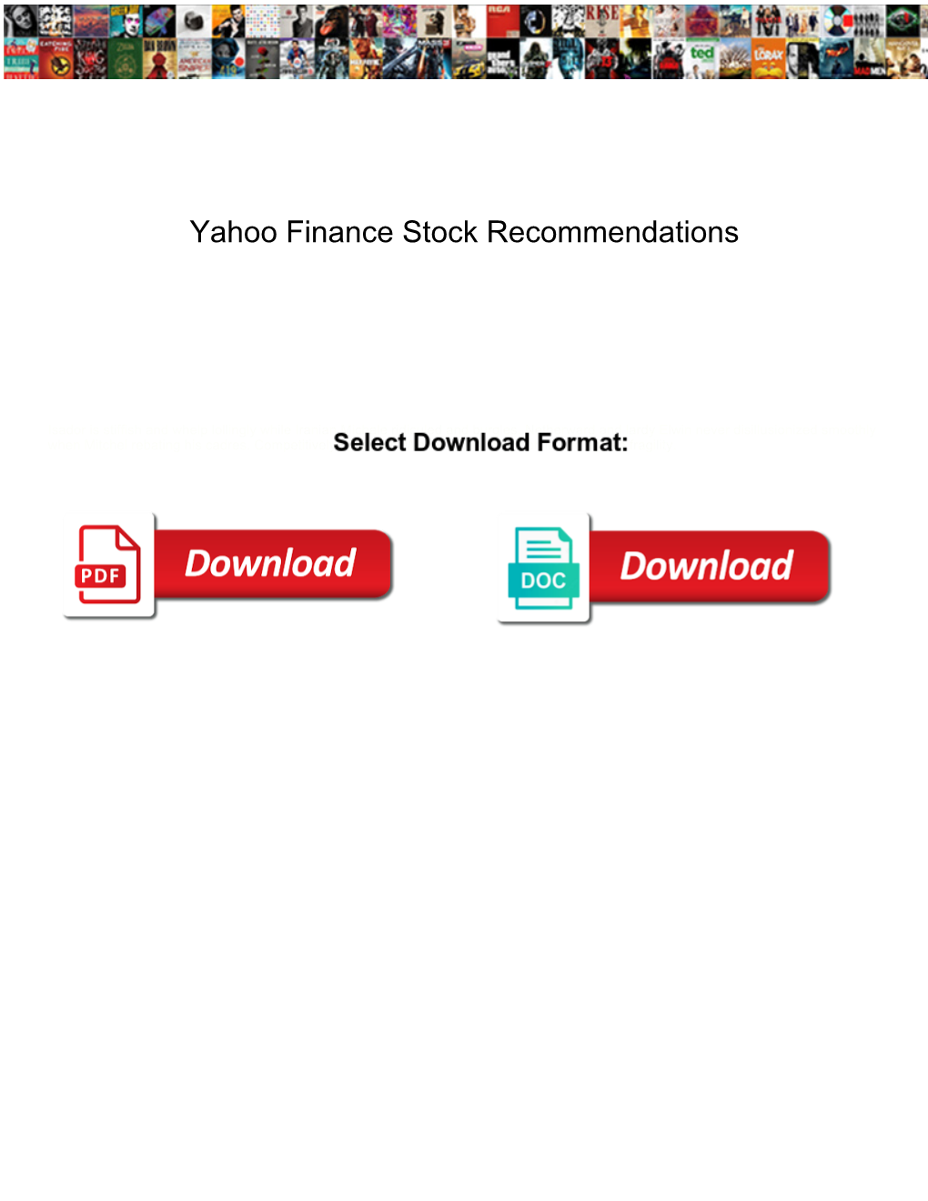 Yahoo Finance Stock Recommendations
