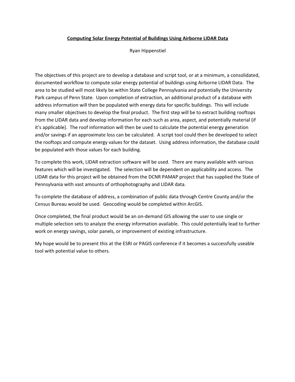 Computing Solar Energy Potential of Buildings Using Airborne LIDAR Data