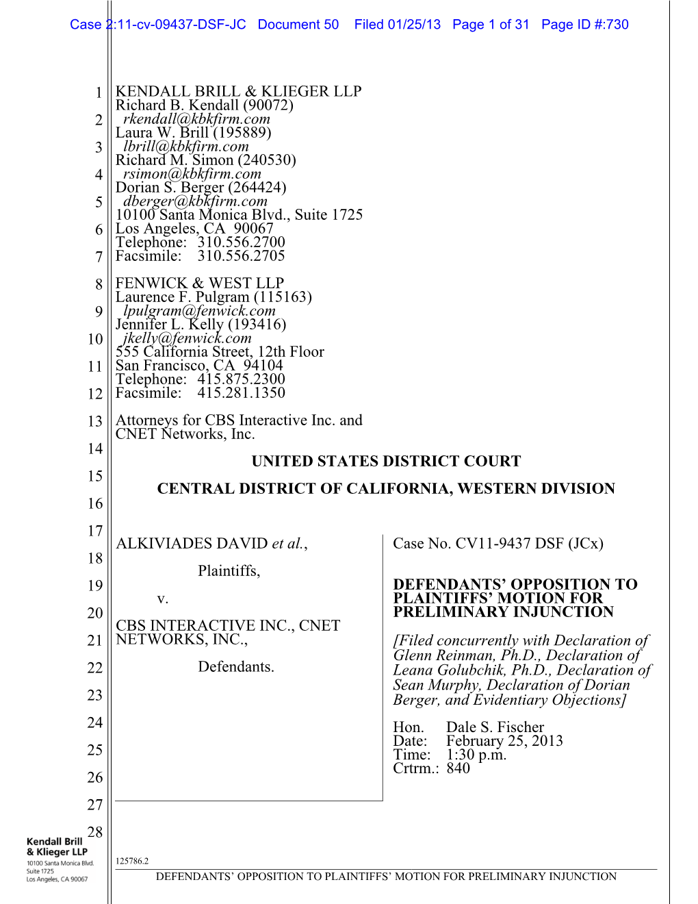 2012-01-25-Opposition to Motion for Preliminary Injunction.Pdf