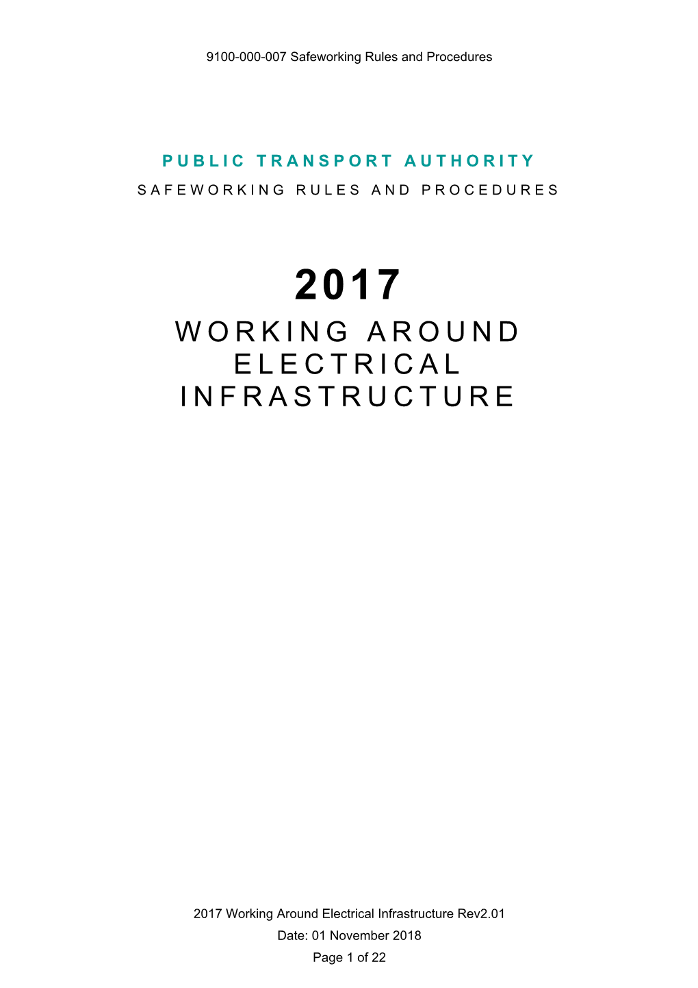 2017 Working Around Electrical Infrastructure