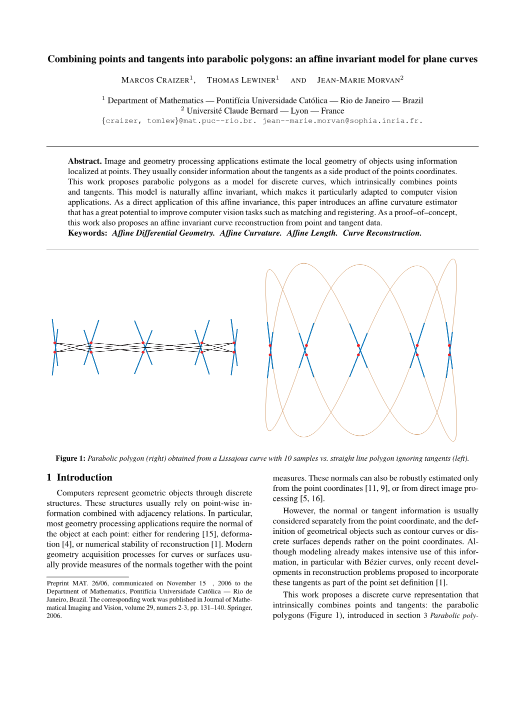 Combining Points and Tangents Into Parabolic Polygons: an Affine