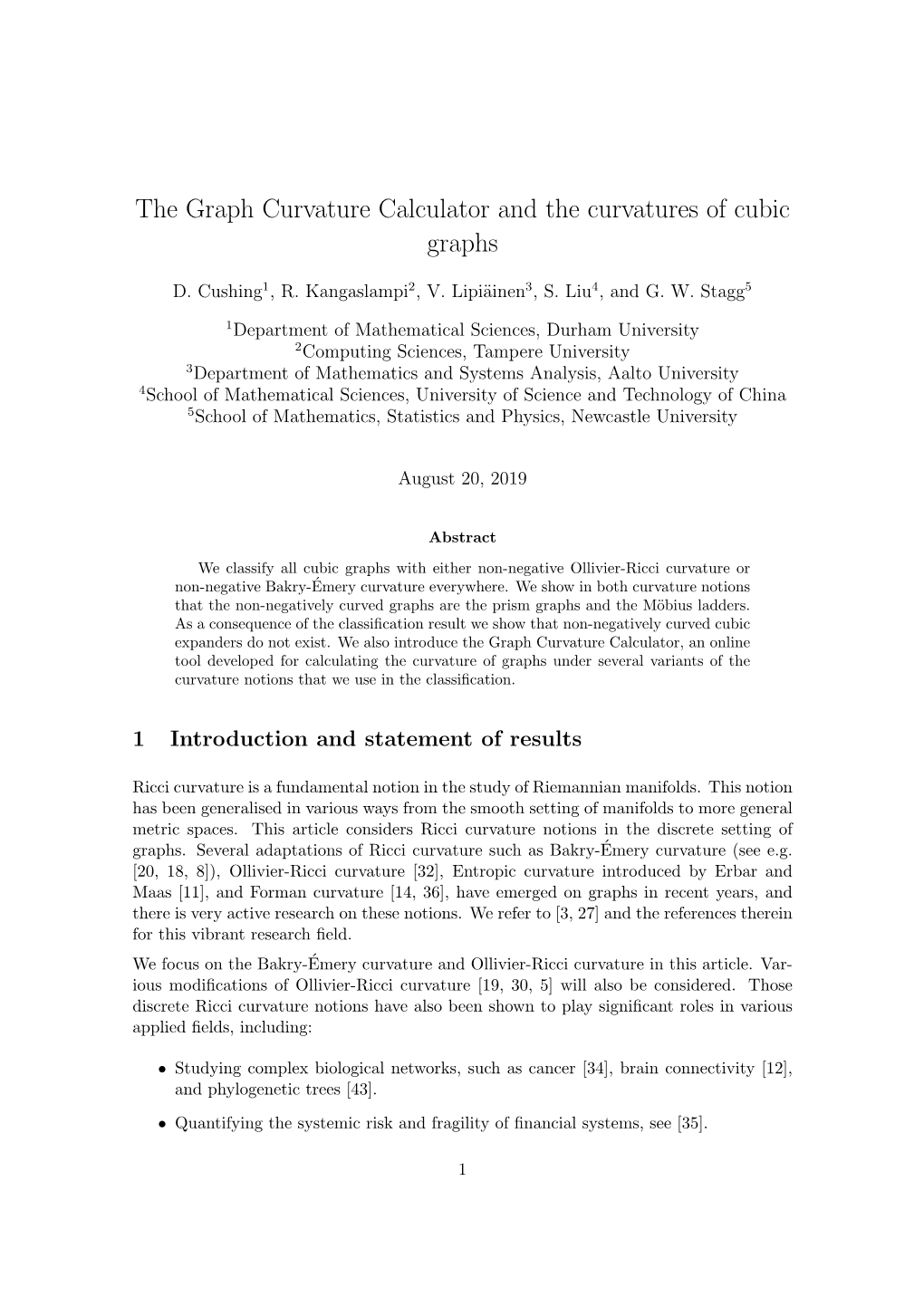 The Graph Curvature Calculator and the Curvatures of Cubic Graphs