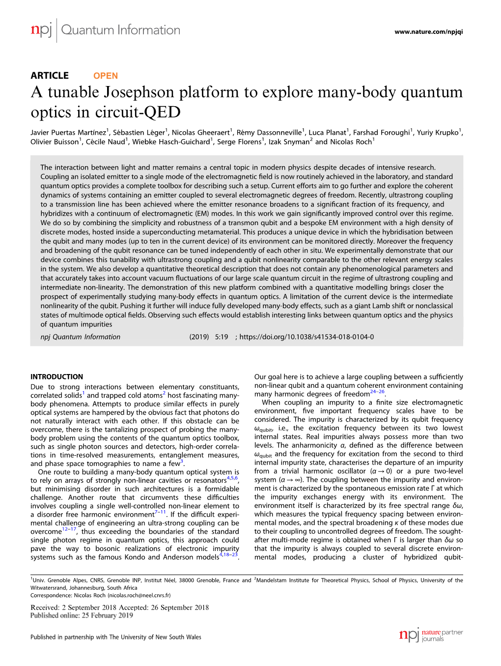 A Tunable Josephson Platform to Explore Many-Body Quantum Optics in Circuit-QED