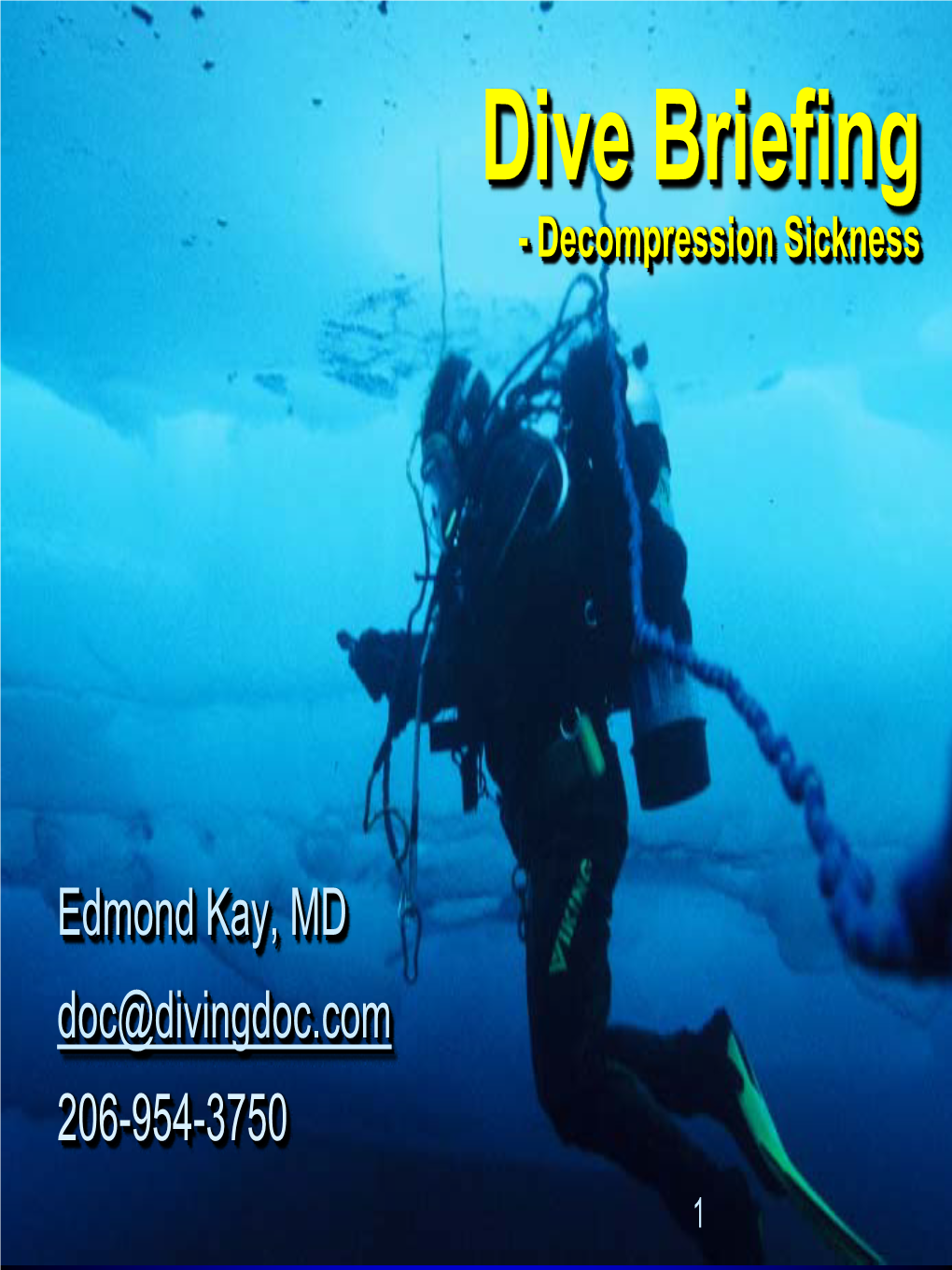 Dive Briefing - Decompression Sickness