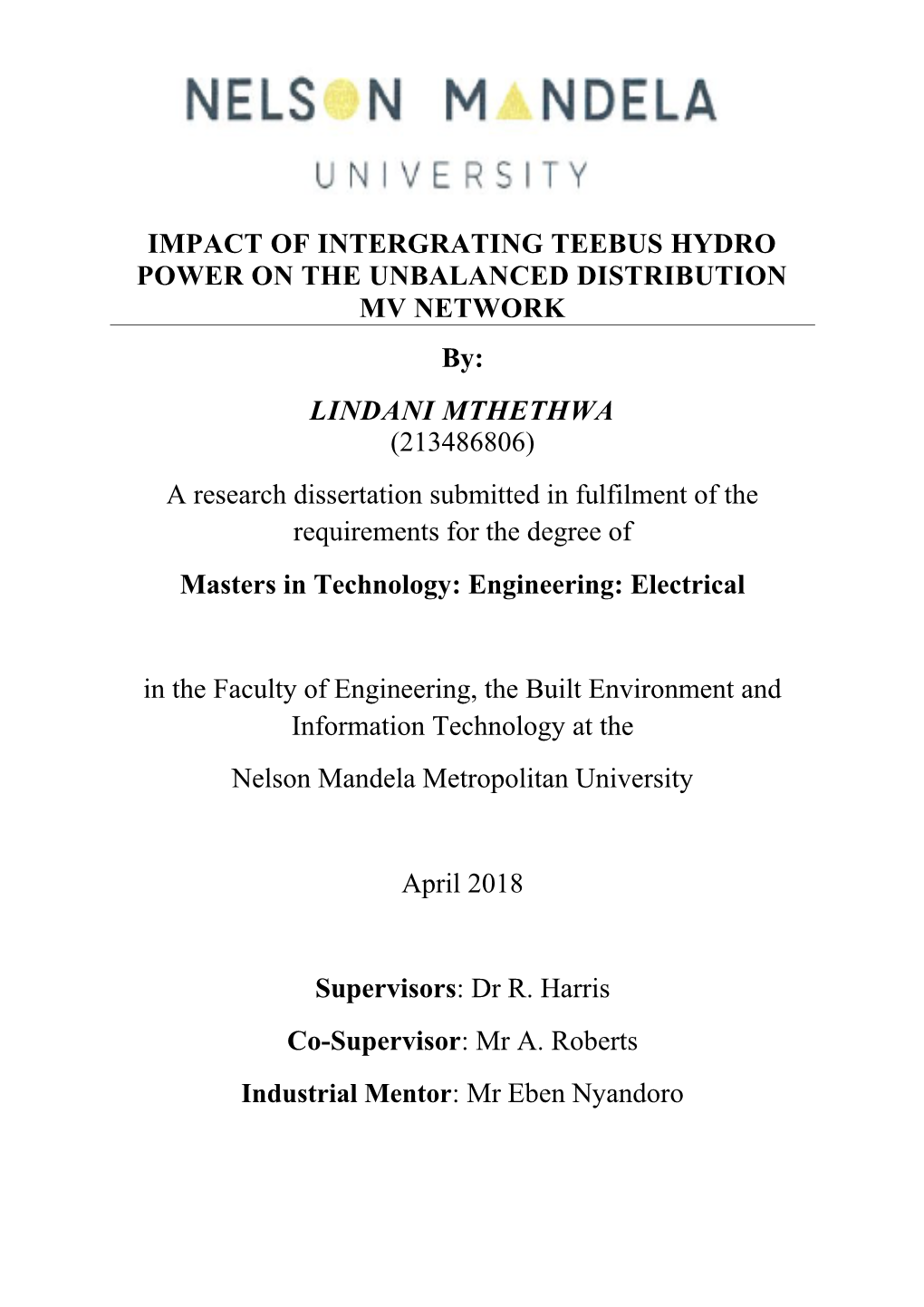 Impact of Intergrating Teebus Hydro