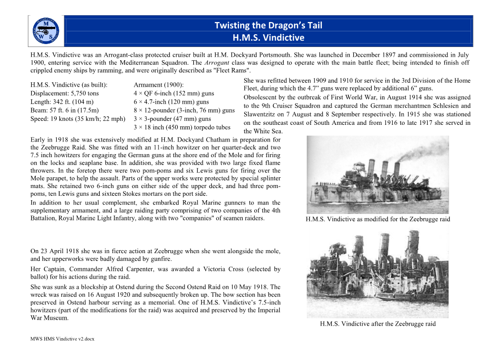 HMS Vindictive V2.Docx