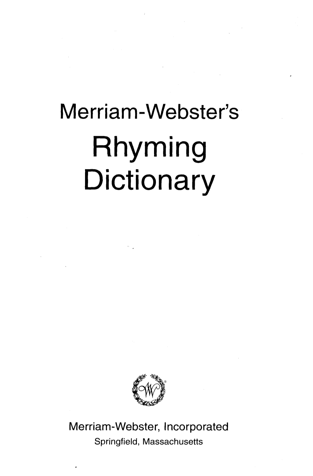 Rhyming Dictionary