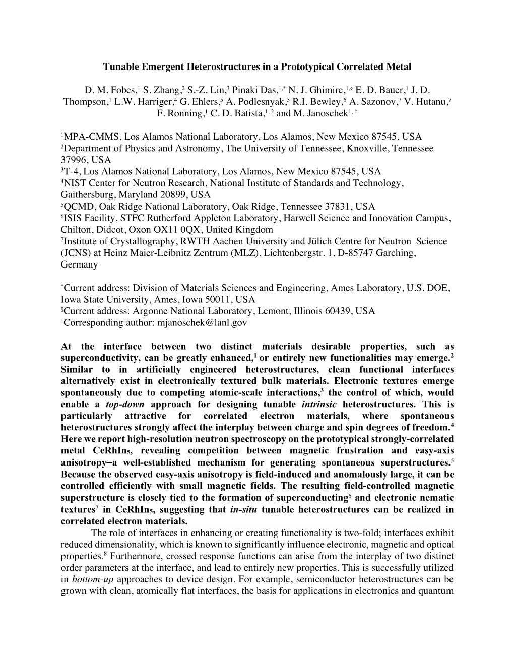 Tunable Emergent Heterostructures in a Prototypical Correlated Metal