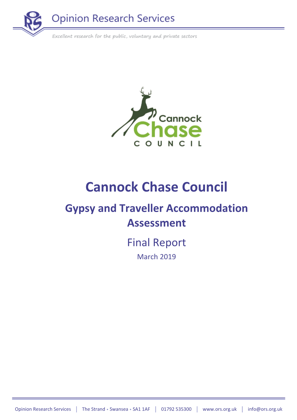 Cannock Chase Council Gypsy and Traveller Accommodation Assessment Final Report March 2019