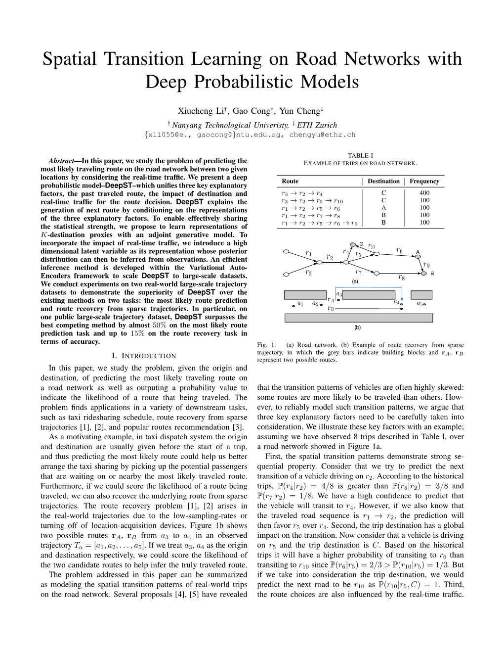 Spatial Transition Learning on Road Networks with Deep Probabilistic Models