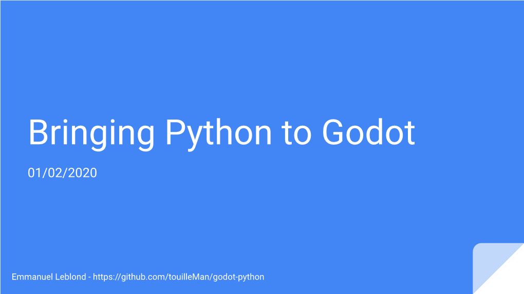 Bringing Python to Godot