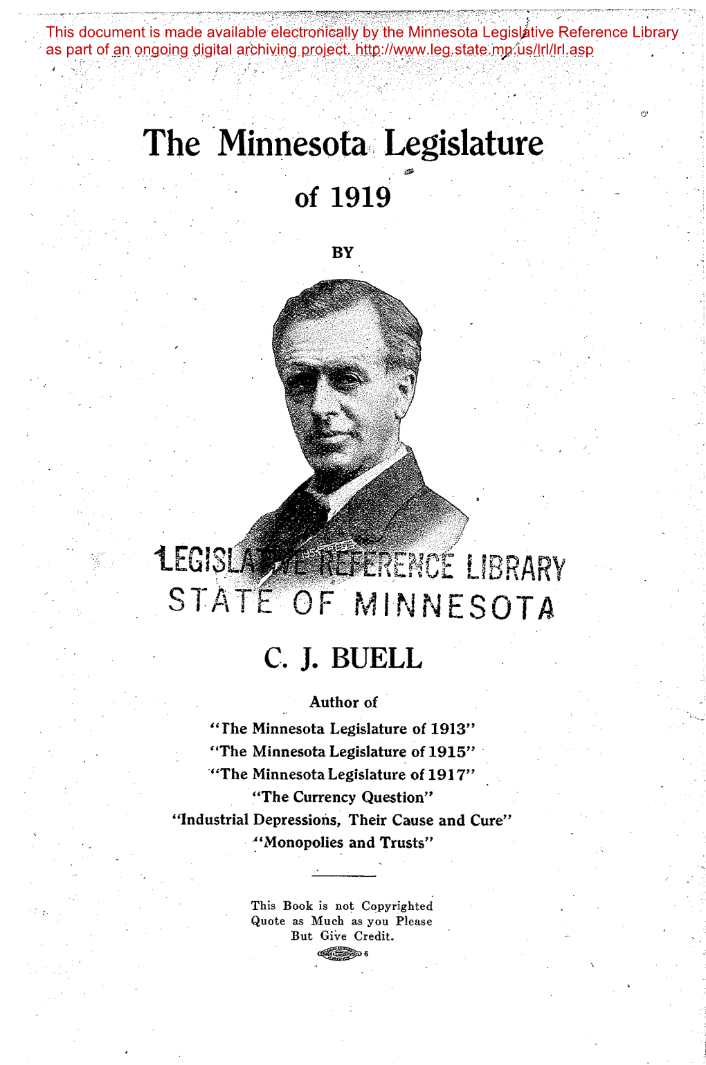 The Minnesota Legislature of 1919