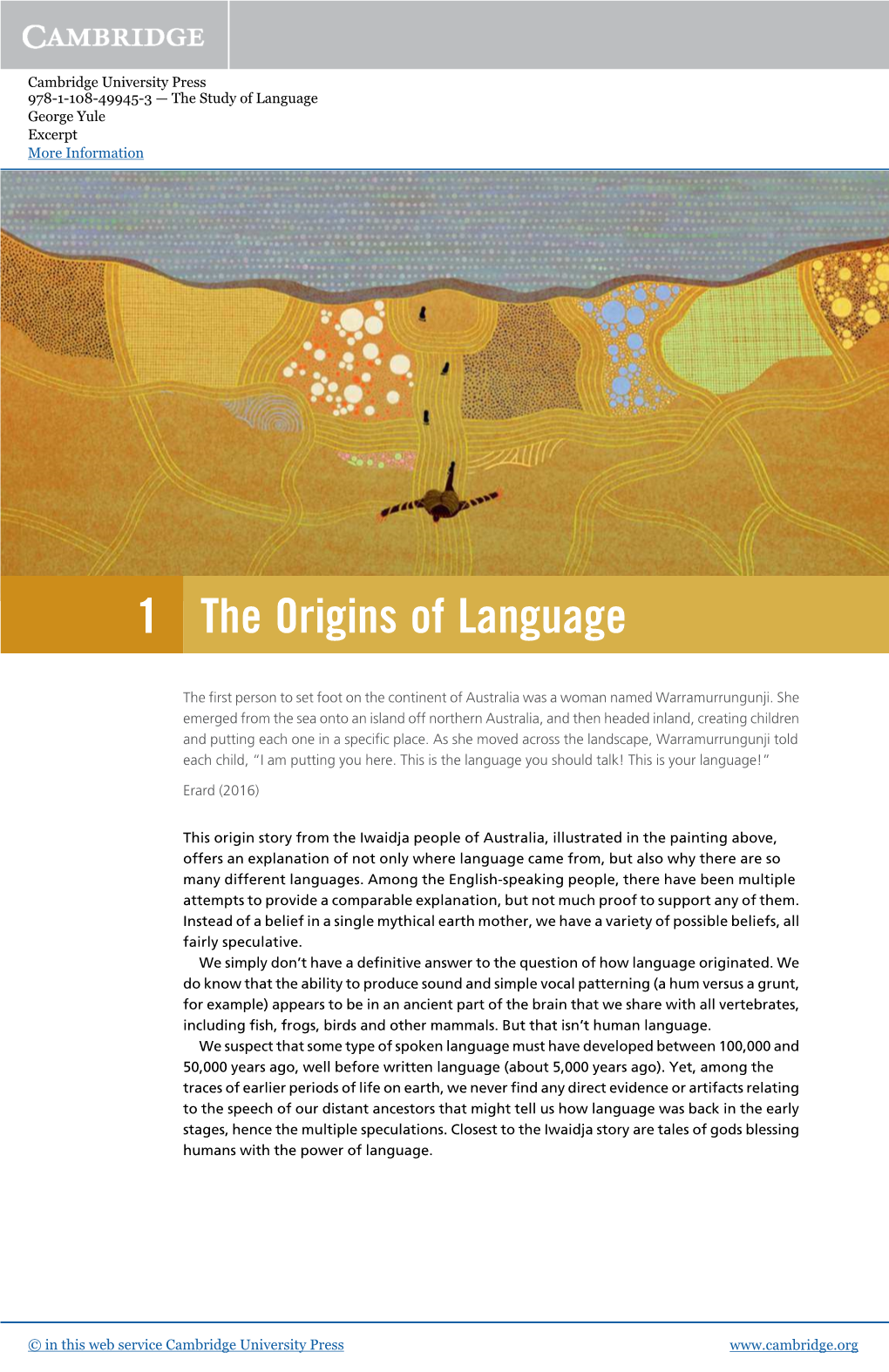 1 the Origins of Language