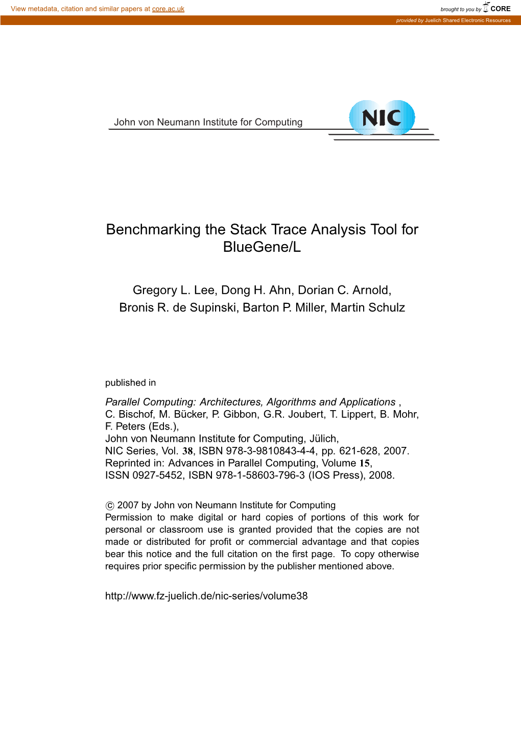 Benchmarking the Stack Trace Analysis Tool for Bluegene/L