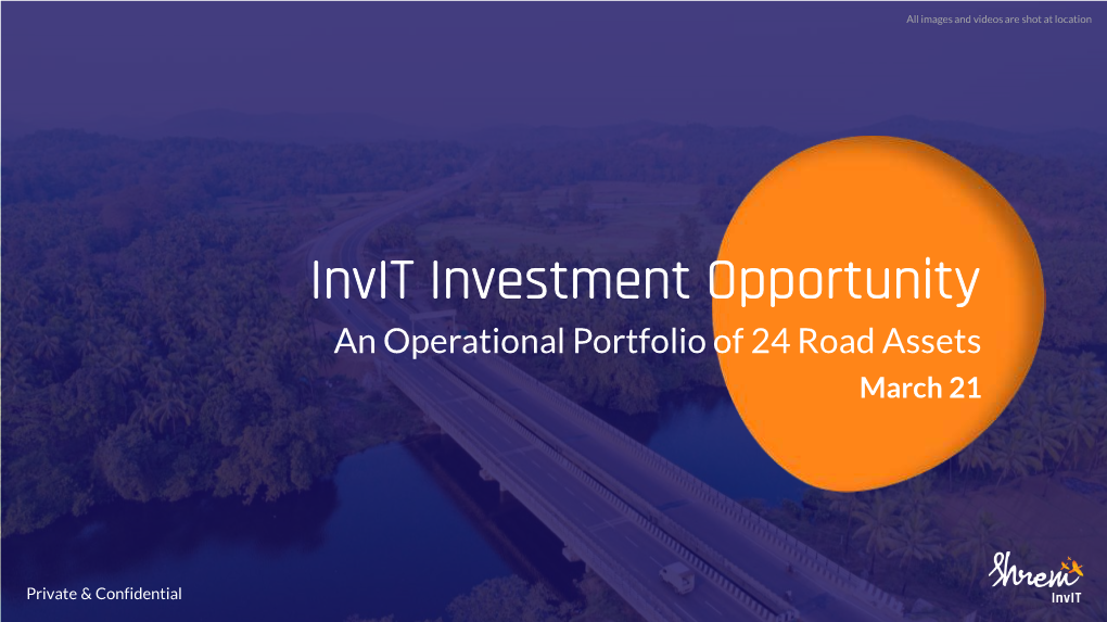 Invit Investment Opportunity an Operational Portfolio of 24 Road Assets March 21