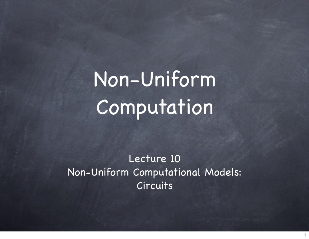 Non-Uniform Computation