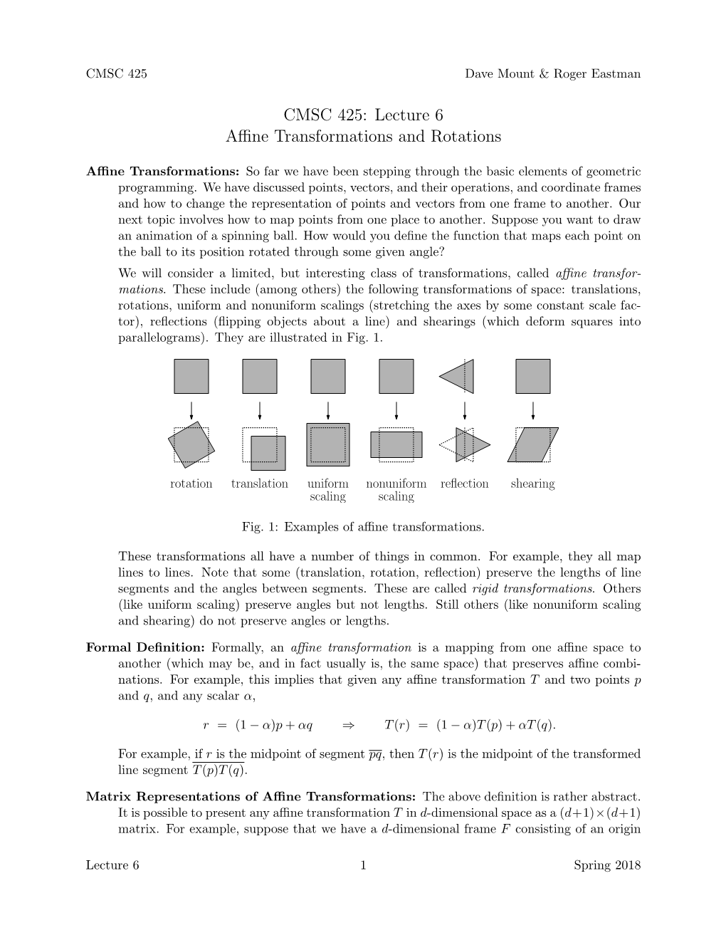 Affine Transformations and Rotations