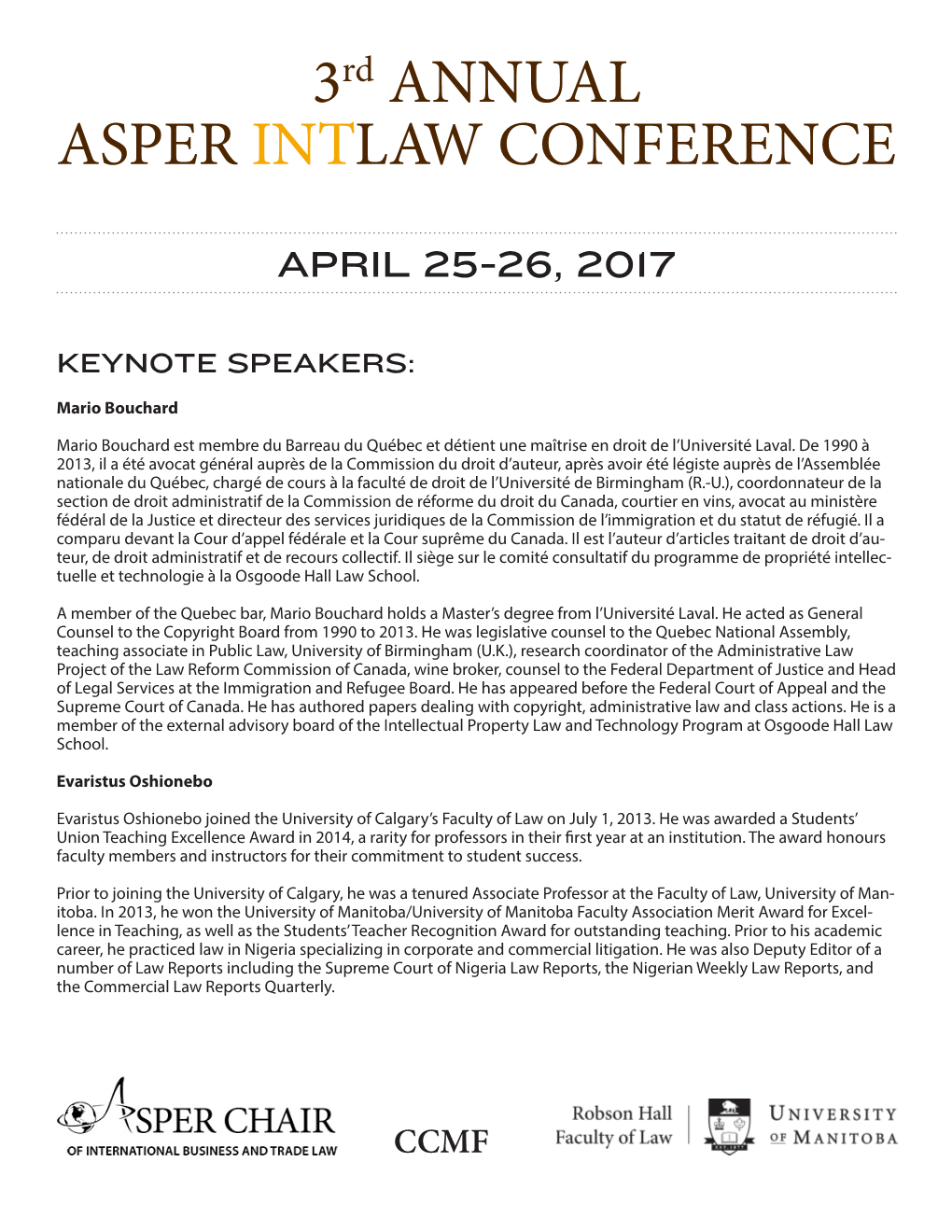 3Rd ANNUAL ASPER INTLAW CONFERENCE