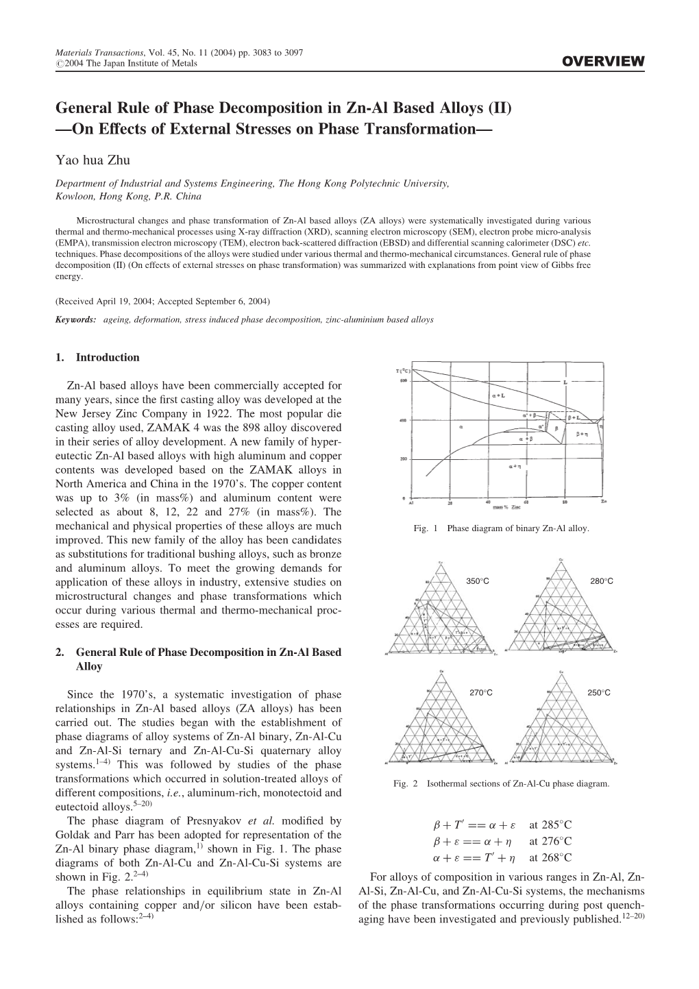 General Rule of Phase Decomposition in Zn-Al Based Alloys (II) ---On