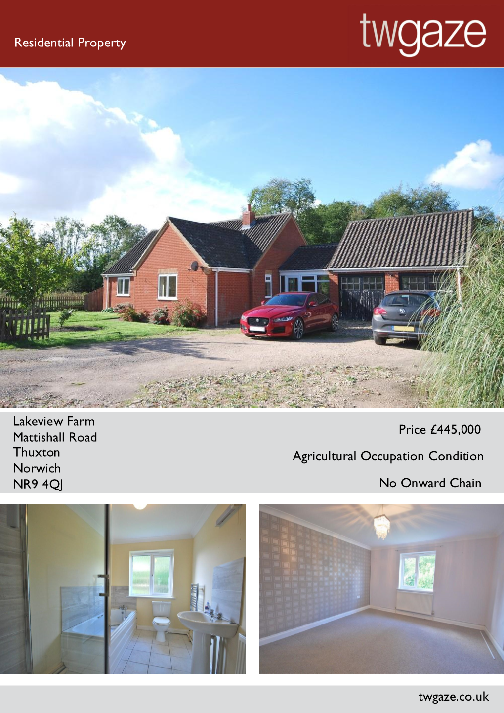 Residential Property Lakeview Farm Mattishall Road Thuxton Norwich