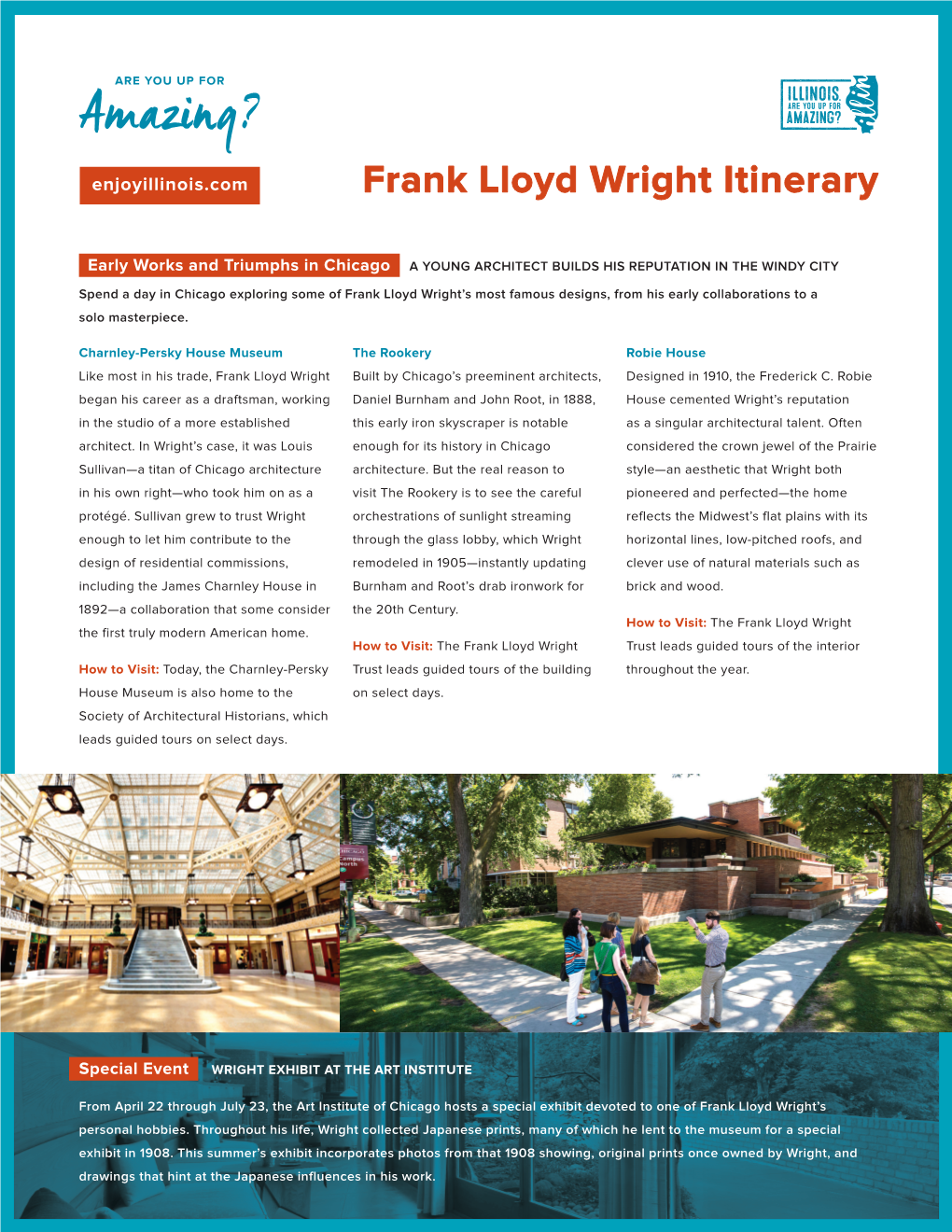 Frank Lloyd Wright Itinerary
