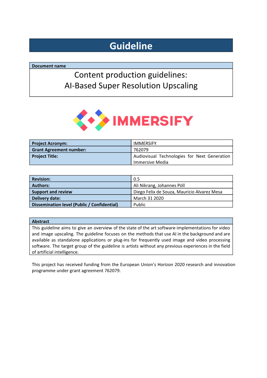 Guideline: AI-Based Super Resolution Upscaling