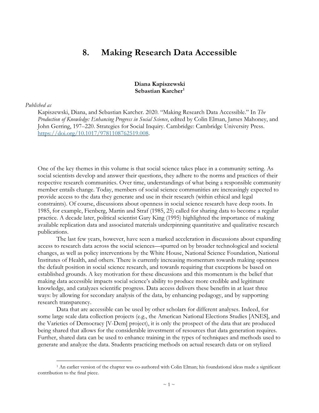 8. Making Research Data Accessible