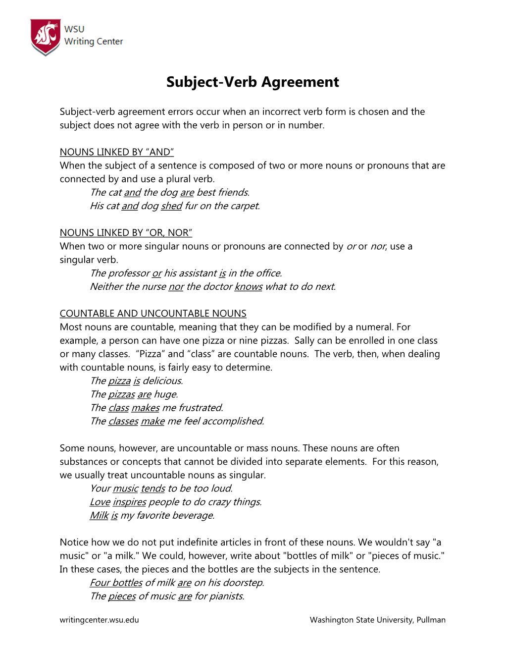 Subject-Verb Agreement